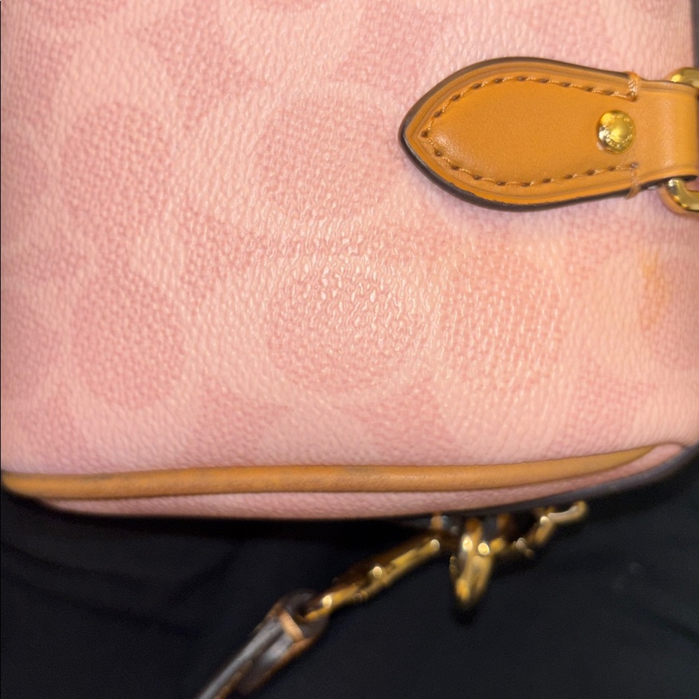 Coach Pink and Tan Satchel Bag - Picture 7 of 12